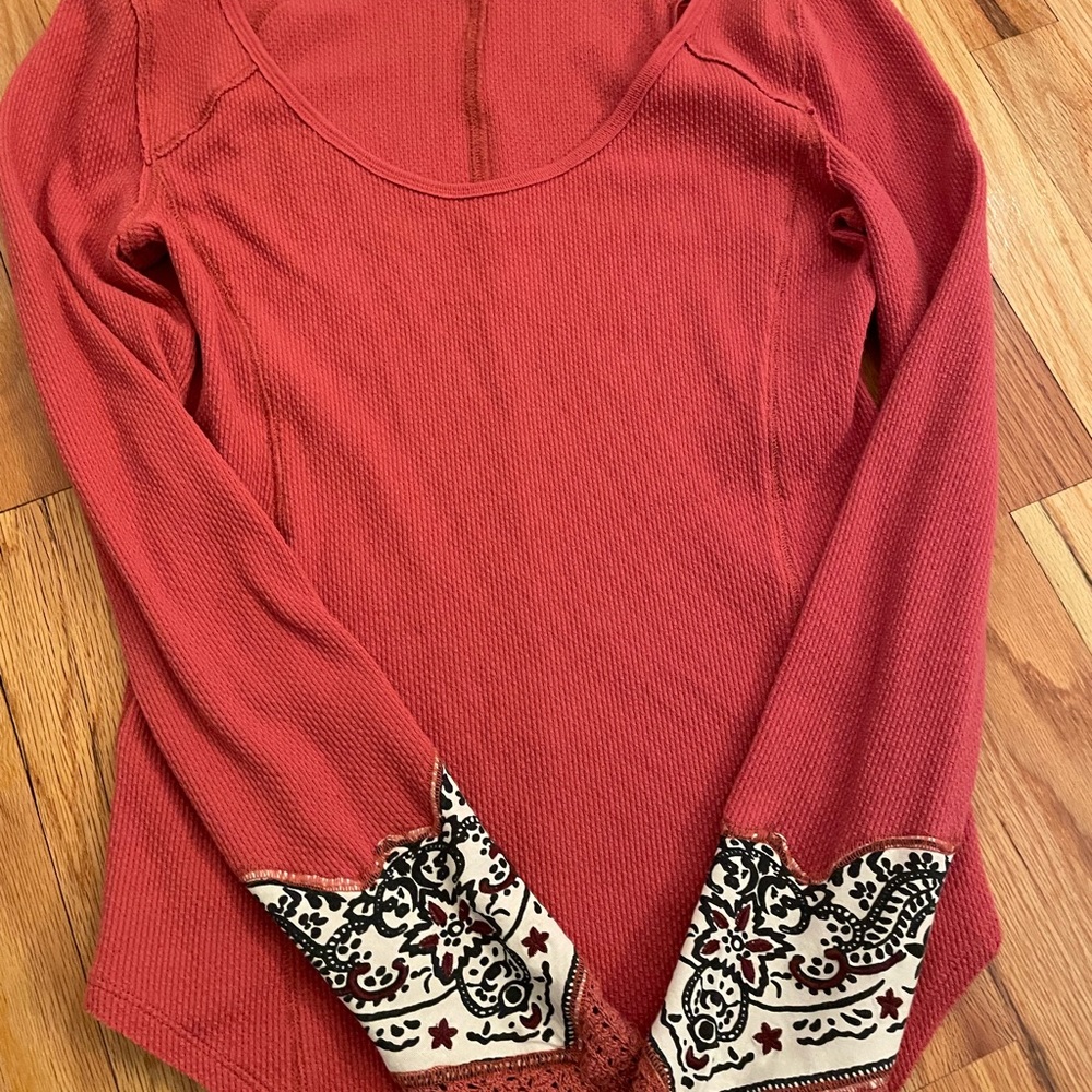 Free People w/crochet details on sleeves